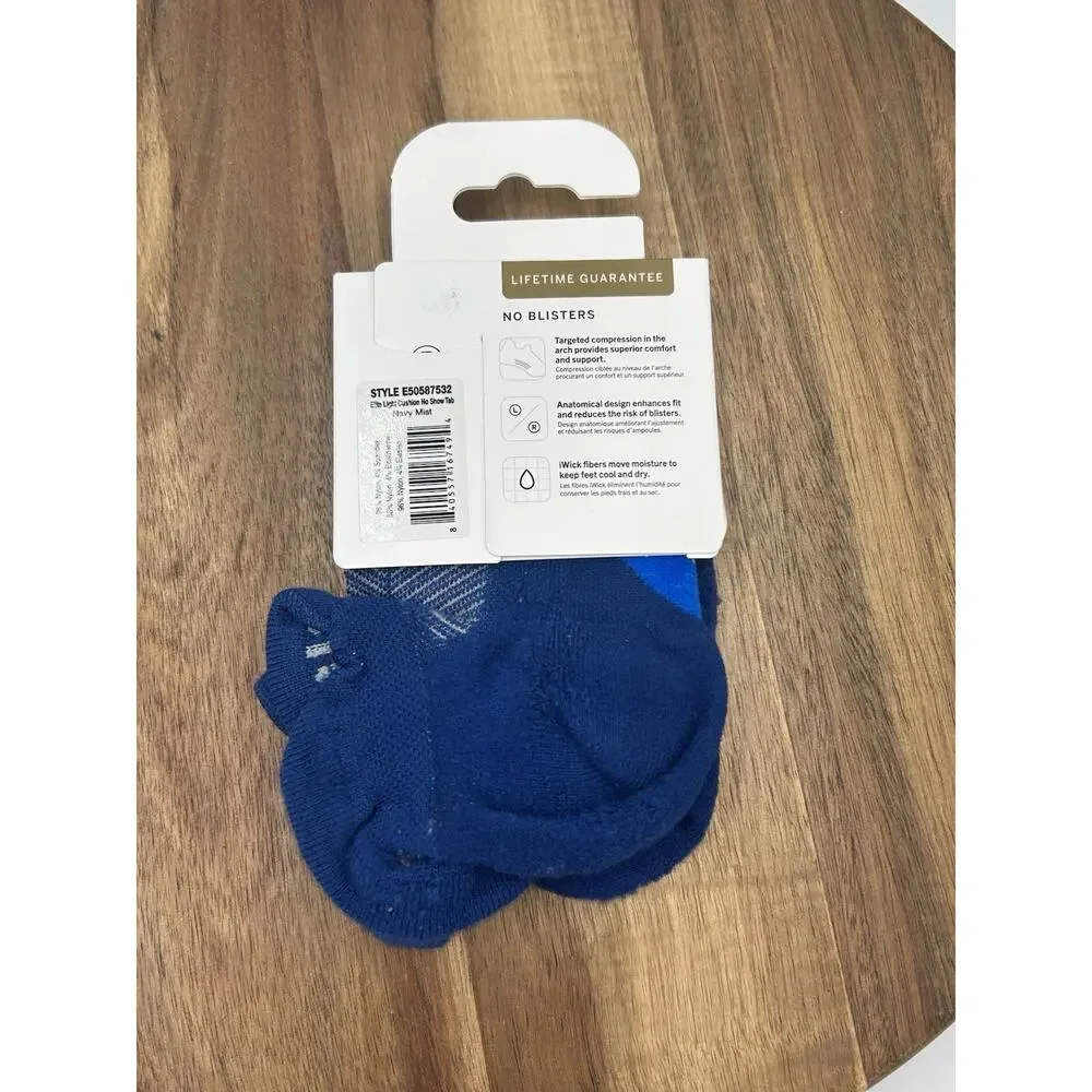 Feetures Elite Light Cushion Medium Cobalt Blue No Show Tab New